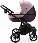 Детская коляска Adamex Bibione 2 в 1 BI-PS13A (СЕРО-РОЗОВЫЙ+СЛИВОВАЯ КОЖА)