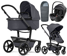 Детская коляска 3 в 1 Joolz Day 5 и автокресло Britax Roemer Baby-Safe Pro Classic Deep Black без адаптеров + конверт в подарок Stone grey