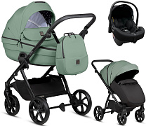 Детская коляска Tutis Uno 6 Plus Essential collection 3 в 1 с автокреслом Elo Lux EduSky Black 1602130 Dark Ivy с сумкой