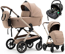 Коляска Agex Prima Pro 3 в 1 с автокреслом i-Safe Black APP232 Beige (Бежевый)