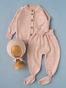 Кофточка, ползунки, чепчик Little Star Вышивка 80034-3 (ЧЗ-мз) кораллово-розовый 62