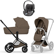 Коляска Cybex Priam V Matt Black Style Cloud T Mirage Grey Plus 3 в 1 Coconut Brown