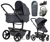 Детская коляска 4 в 1 Joolz Day 5 и автокресло Britax Roemer Baby-Safe Pro Style Sage green и база Vario Base 5Z + конверт в подарок Stone grey