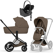 Коляска Cybex Priam V Matt Black Style Cloud T Sepia Black Base T 4 в 1 Coconut Brown