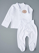 Кофточка на кнопках, ползунки Little Star 13201 (ЧЗ-мз) белый 56