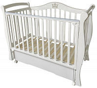 Детская кроватка Антел Эмили 2 (маятник универсальный,колесо) белый