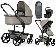 Детская коляска 3 в 1 Joolz Day 5 и автокресло Britax Roemer Baby-Safe Pro Style Carbon Black + конверт в подарок без адаптеров Sage green