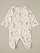 Комбинезон на кнопках Little Star Зайки с птичками 30032 (ЧЗ-мз) крем 62