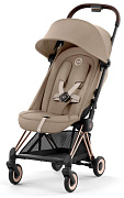 Прогулочная коляска Cybex Coya Cozy Beige с дождевиком и бампером/Rosegold 522005611