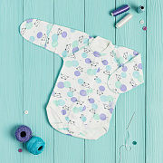 Боди Vikalex Шарики зеленые футер длинный рукав 56