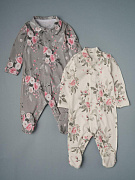 Комбинезон-стойка Little Star Цветы 2 шт 31031 (ЧЗ-мз) серый/крем 62