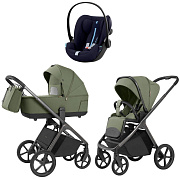 Коляска Carrello Vector 2025 CRL-6551 и автокресло Cybex Cloud G i-Size Ocean Blue Plus 3 в 1 Field Green