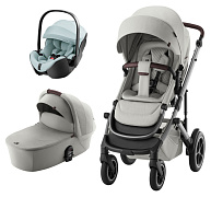 Коляска 3 в 1 Britax Roemer Smile 5Z LUX и автокресло Baby-Safe PRO Style Harbor Blue Linen Grey