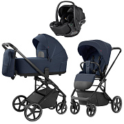 Коляска Carrello Alfa CRL-6522 2025 Vega CRL-14101 Absolute Black 3 в 1 Denim Blue