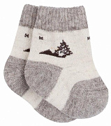 Носочки НаследникЪ Выжанова 100% овечья шерсть д/с SW70080 ЧЗ бежевый, ёлочка, р. 0