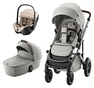 Коляска 3 в 1 Britax Roemer Smile 5Z LUX и автокресло Baby-Safe PRO Style Teak Linen Grey