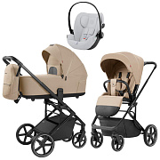 Коляска Carrello Alfa CRL-6522 2025 Cybex Cloud G i-Size Fog Grey 3 в 1 Natural Beige