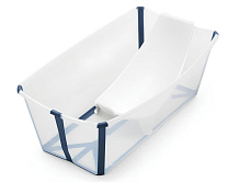 Детская ванночка Stokke Flexi Bath с горкой для купания Transparent Blue