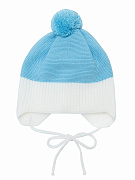 Шапочка вязаная AmaroBaby Pure Love Wind с подкладом голубой 46
