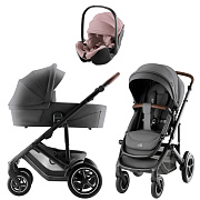 Коляска 3 в 1 Britax Roemer Smile 5Z Style и автокресло Baby-Safe PRO Style Dusty Rose Mineral Grey