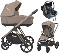 Детская коляска 3 в 1 Espiro Miloo 2.0 и автокресло Pi Gray blue 319 perfect beige