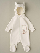 Комбинезон Little Star Мишка Малыш с отстегивающимся капюшоном футер с начесом 823015 (ЧЗ-мз) кремовый 68