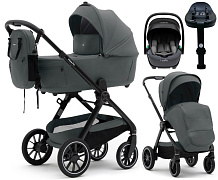 Коляска Agex Prima Pro 4 в 1 с автокреслом i-Safe S Grey и базой APP633 Grey (Серый)