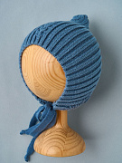 Шапочка вязаная Little Star Эльф Ниточки Клубочки хлопок 8558 индиго 38