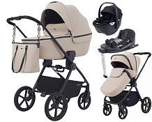 Детская коляска Rant Teo Soft 4 в 1 с автокреслом Aster Zero Black и базой Beige