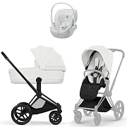 Коляска Cybex Priam V Matt Black Style Cloud T Urban Mobility White 3 в 1 Off White