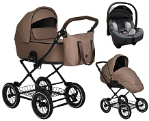 Детская коляска Roan Bass Next Classic d12 3 в 1 с автокреслом Tutis Elo Lux EduSky Grey RCL265/1 Raisin Mood