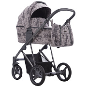 Детская коляска Bebetto Flavio 3 в 1 с автокреслом Avionaut Cosmo 104 серый с узором серая рама