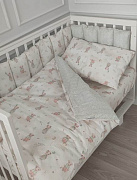 Комплект в кровать Lappetti Винтаж для прямоугольной кроватки 6 предметов оливковый