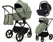 Детская коляска Rant Teo Soft 3 в 1 с автокреслом Evomax Black Olive