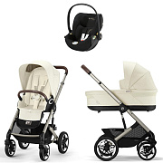Коляска Cybex Talos S Lux TPE complete Cloud T Jeremy Scott Wings 3 в 1 Seashell Beige с дождевиками