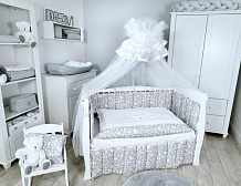 Комплект постельного белья Lepre New Teddy Bear 6 предметов 125х65 см серый/белый