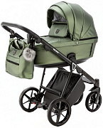Детская коляска Adamex Belissa Deluxe 3 в 1 B-SM14 (ЗЕЛЁН.ПЕРЛ.КОЖА)