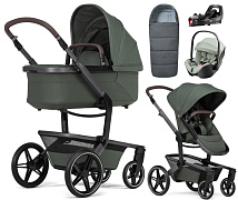 Детская коляска 4 в 1 Joolz Day 5 и автокресло Britax Roemer Baby-Safe Pro Style Sage green и база Vario Base 5Z без адаптеров + конверт в подарок Forest green