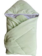 Конверт-одеяло Папитто велюр с вышивкой 2157 салатовый