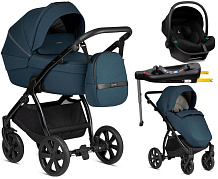 Детская коляска Noordi Luno All Trails 4 в 1 с автокреслом Terra Black и базой 1412617/1012617 Ocean Blue