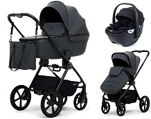 Детская коляска Rant Teo Soft 3 в 1 с автокреслом Aster Zero Black Graphite
