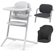 Стульчик для кормления Cybex Lemo 4 в 1 с мягкими чехлами Comfort Inlay All White/Stunning Black