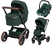 Детская коляска Maxi-Cosi Fame 3 в 1 с автокреслом CabrioFix Essential green Twillic Green/зеленый