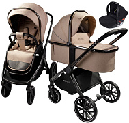 Детская коляска AmaroBaby Motus V2 3 в 1 с автокреслом Rant Cruise Black мокко
