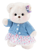 Мягкая игрушка TeddyTales Lina Медведь Незабудка пудинговый цвет с костюмом S 20 см TT000043