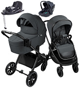 Детская коляска AmaroBaby Phenom 4 в 1 с автокреслом Rant Miro Dark Grey и базой графит