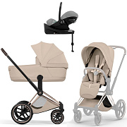 Коляска Cybex Priam V Rosegold Style Cloud G3 Stone Grey Plus Base G3 4 в 1 Cozy Beige