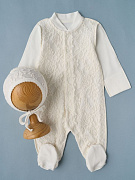 Комплект на выписку Little Star хлопок интерлок розочка, крем 62