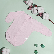 Боди Vikalex Ажур розовый длинный рукав 62