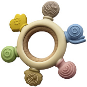 Прорезыватель Roxy-Kids силиконовый, с кольцом из бука RWDN-001 Штурвал
